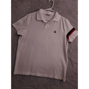 Moncler Polo Shirt Mens Large Cotton Pique Maglia Preppy Golf Casual Luxury